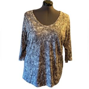 Relativity Scoop Neck 3/4 Sleeve T-Shirt * 2X